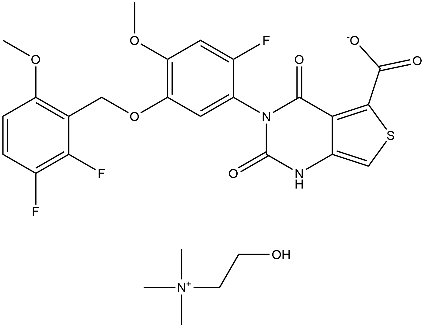 Linzagolix choline Structural