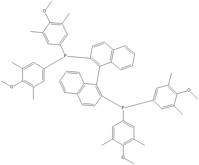 Phosphine, (1R)-[1,1'-binaphthalene]-2,2'-diylbis[bis(4-methoxy-3,5-dimethylphenyl)- (9CI) Structural