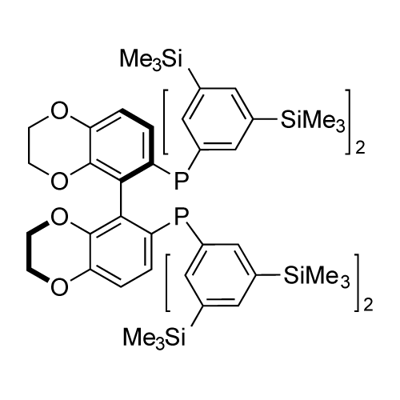 Phosphine, 1,1′-[(5R)-2,2′,3,3′-tetrahydro[5,5′-bi-1,4-benzodioxin]-6,6′-diyl]bis[1,1-bis[3,5-bis(trimethylsilyl)phenyl]- Structural