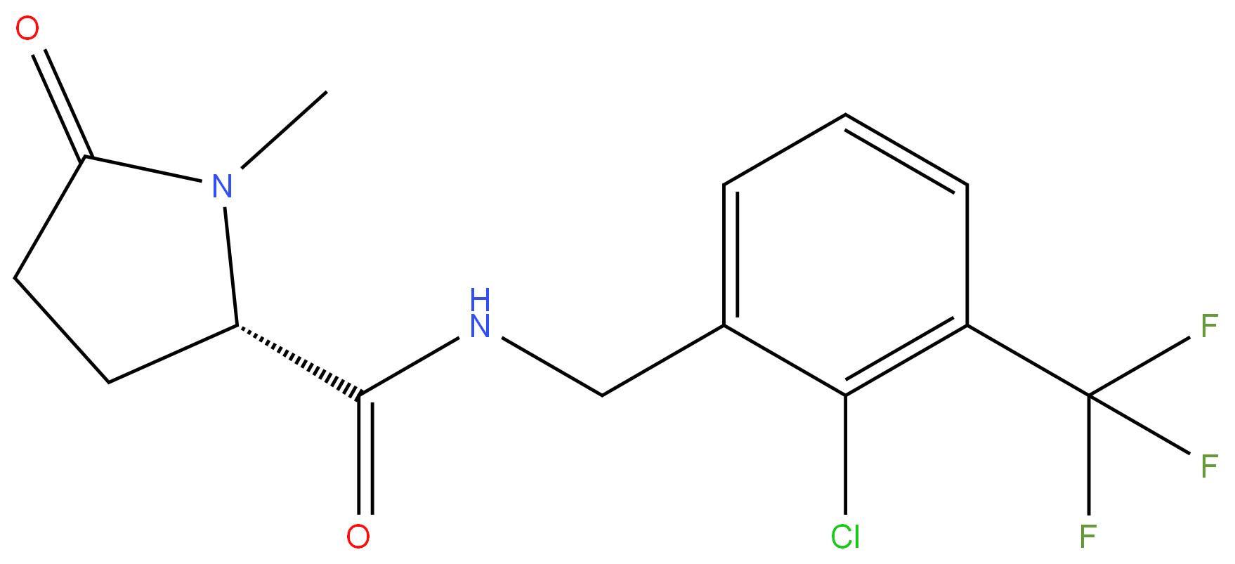 1001389-72-5 (2S)-N-[[2-Chloro-3-(trifluoromethyl)phenyl]methyl]-1-methyl-5-oxo-2-pyrrolidinecarboxamide 99%