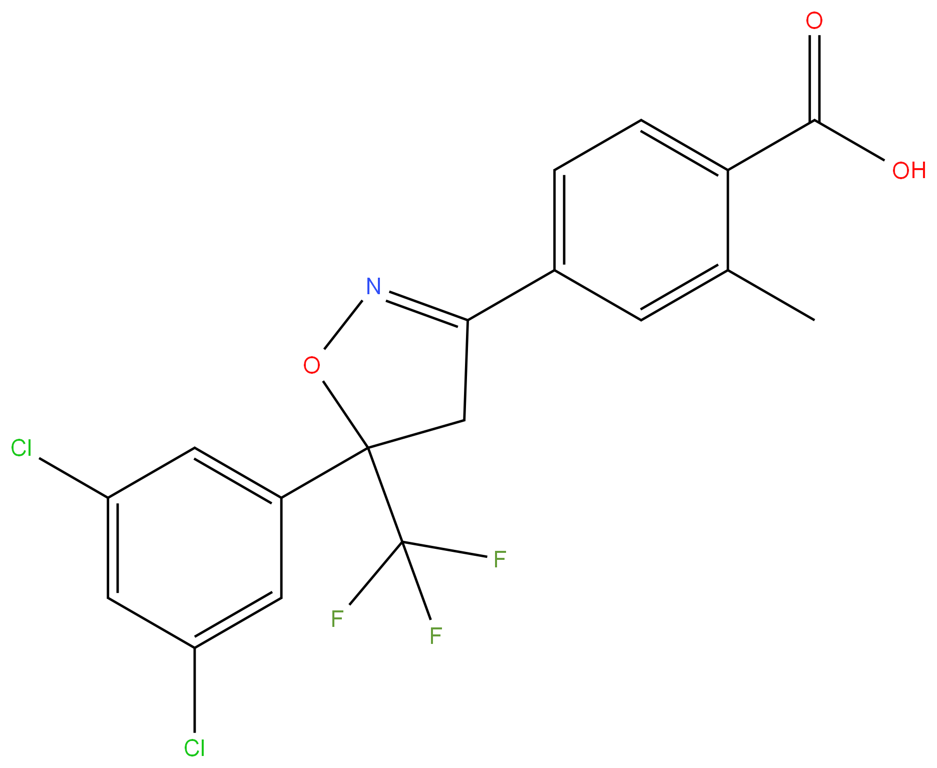 864725-62-2 4-(5-(3,5-dichlorophenyl)-5-(trifluoromethyl)-4,5-dihydroisoxazol-3-yl)-2-methylbenzoic acid 98%