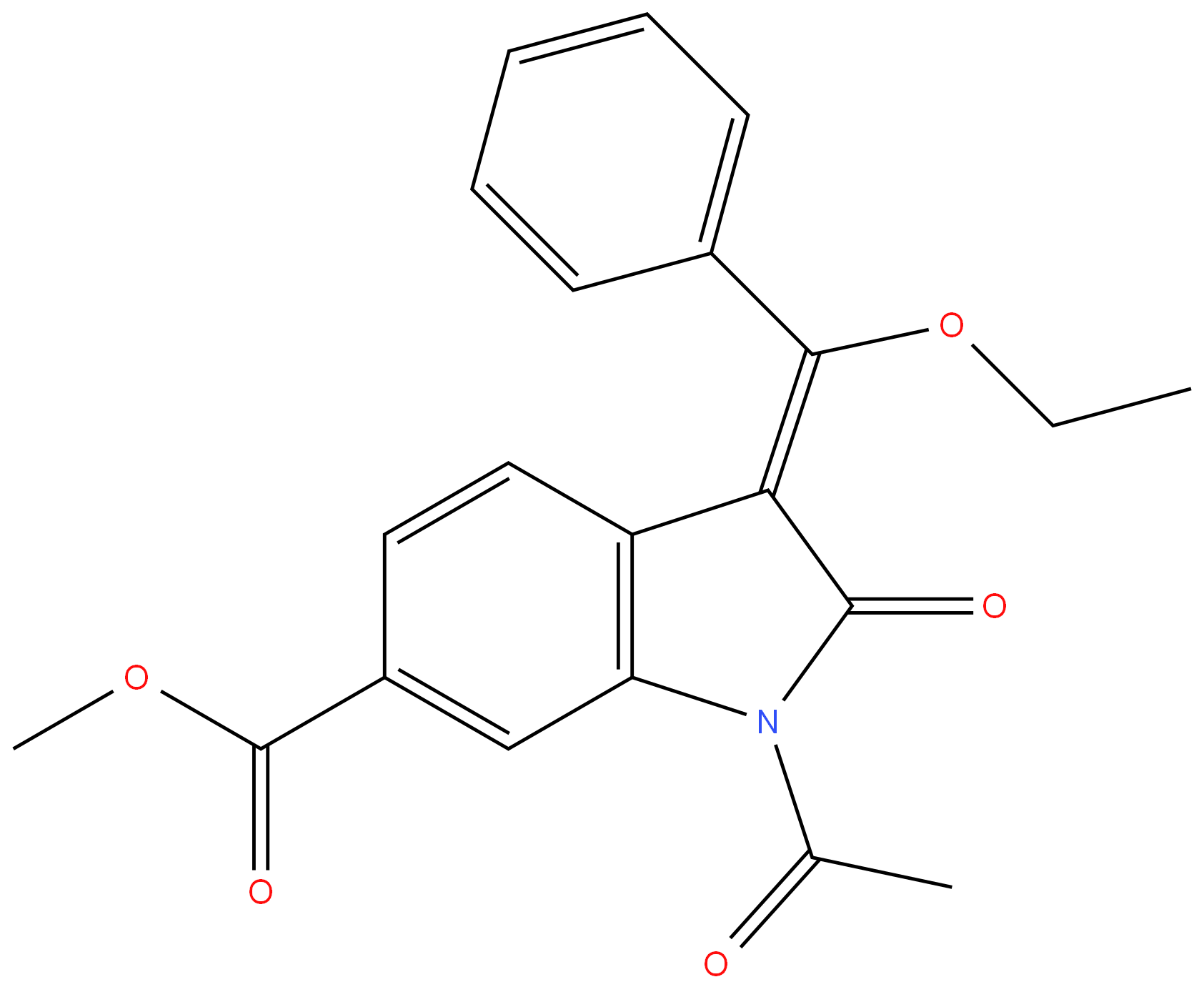 1027407-75-5 Methyl (3Z)-1-acetyI-3-[Methoxy(phenyI)methyIidene]-2- oxo-2,3-dihydro-1H-indoIe-6-carboxyIate 99%