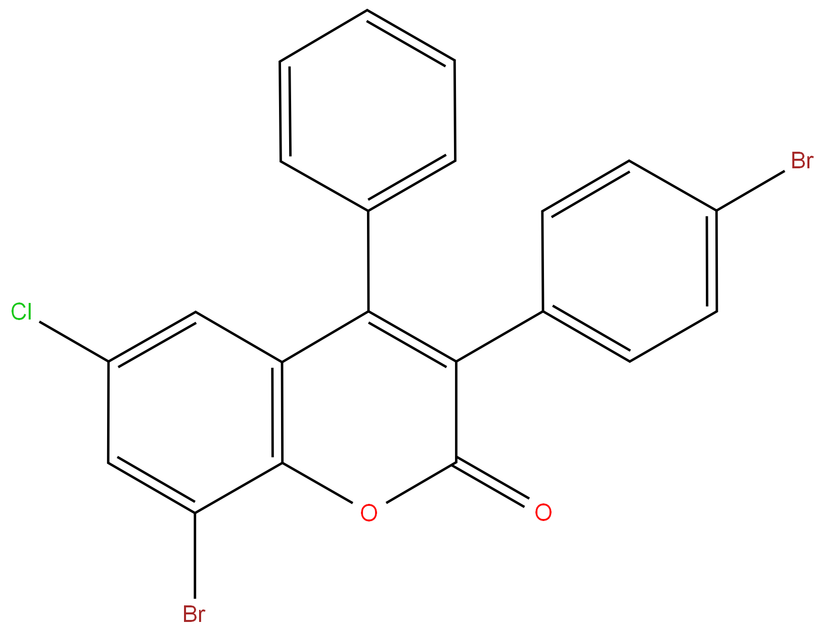 8-Bromo-3(4’-bromophenyl)-6-chloro-4-phenylcoumarin 98%