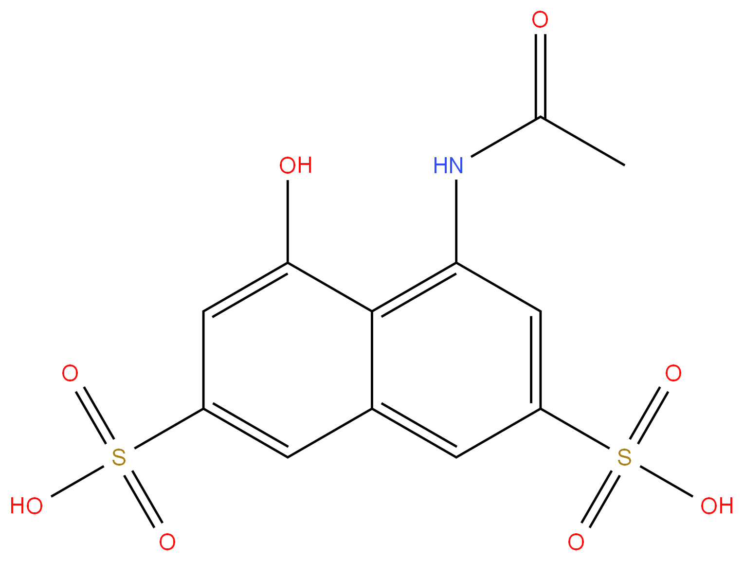 134-34-9 4-(Acetylamino)-5-hydroxy-2,7-naphthalenedisulfonic acid 98%