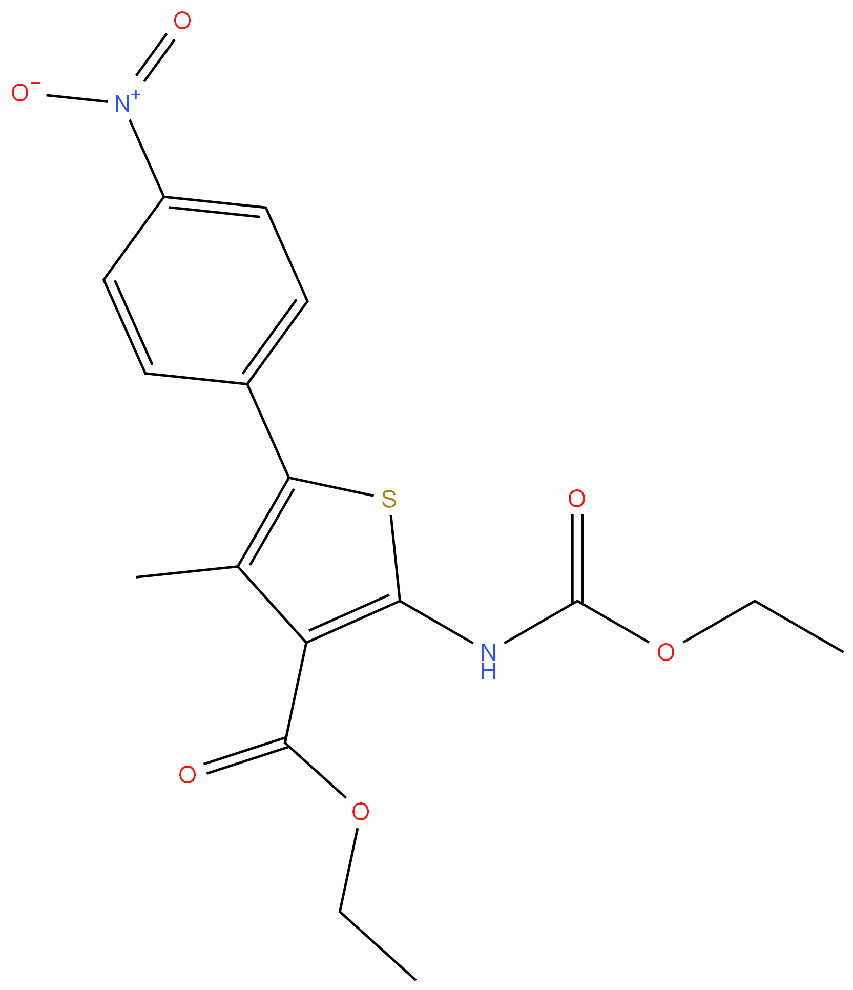 308831-93-8 Ethyl 2-((ethoxycarbonyl)amino)-4-methyl-5-(4-nitrophenyl)thiophene-3-carboxylate 98%