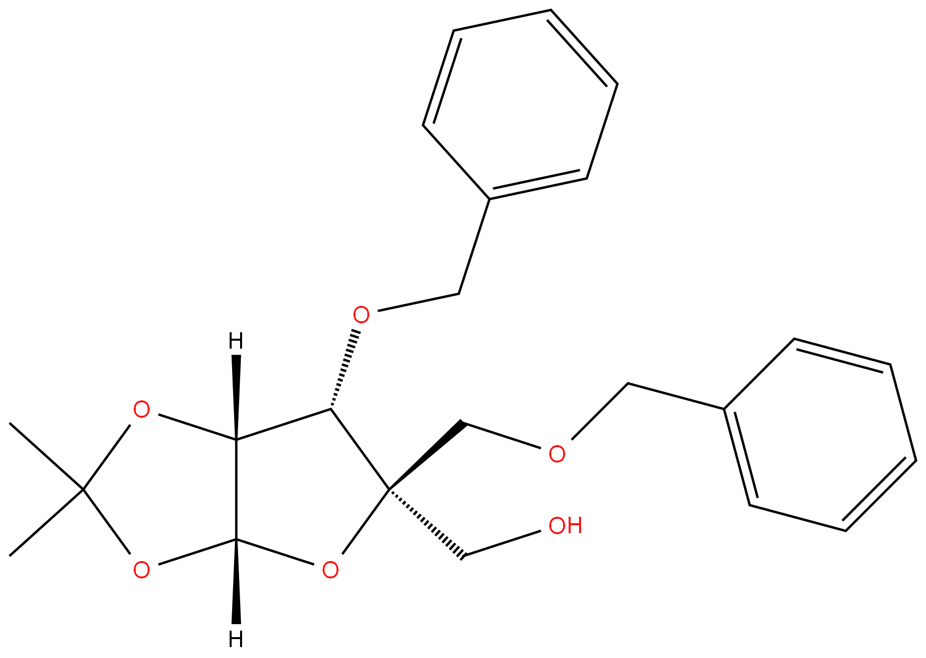 153186-10-8 1,2-O-(1-methylethylidene)-4-C-[(phenylmethoxy)methyl]-3-O-(phenylmethyl)-L-Lyxofuranose 98%