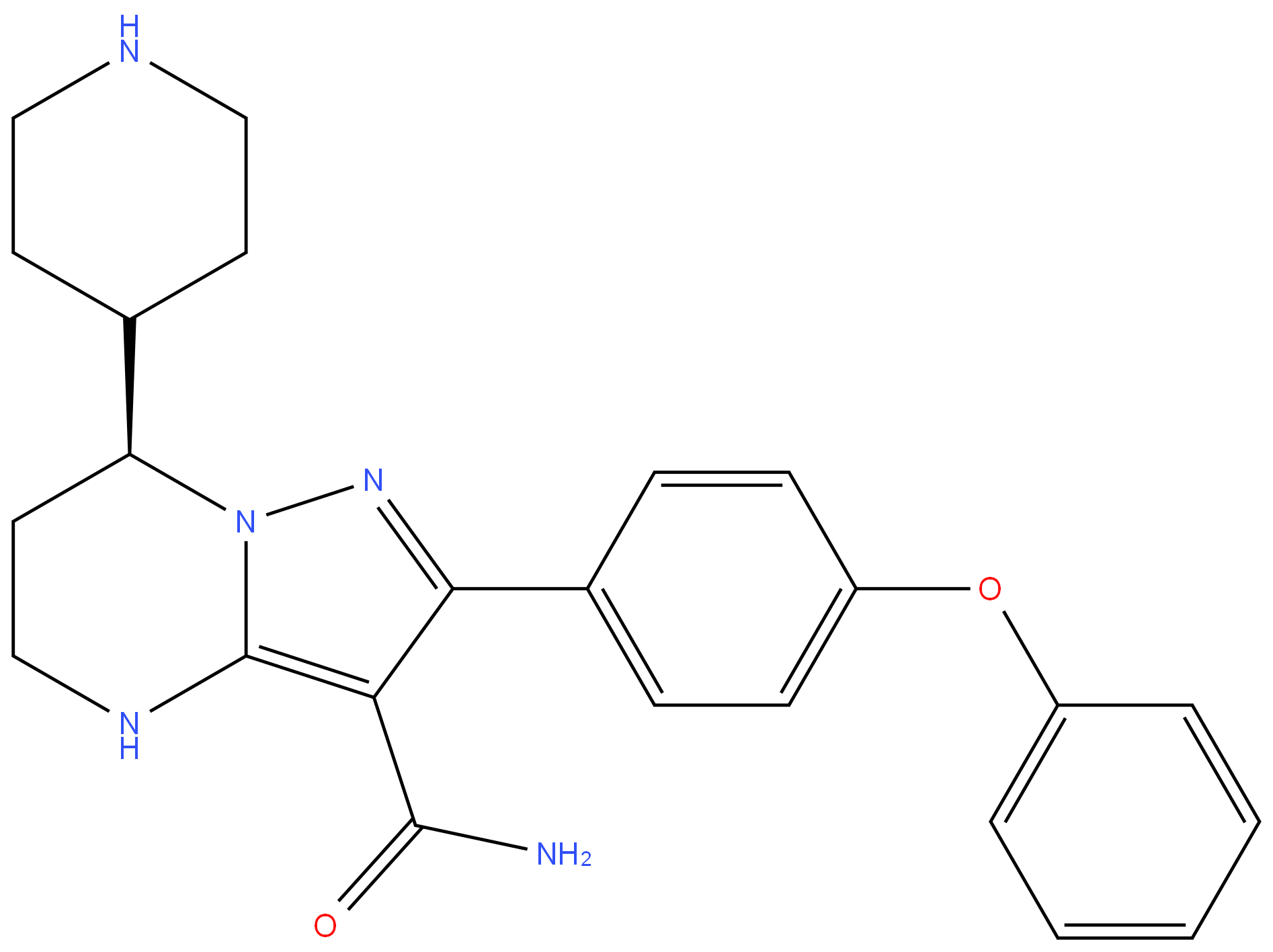 1633352-71-2 (S)-2-(4-phenoxyphenyl)-7-(piperidin-4-yl)-4,5,6,7-tetrahydropyrazolo[1,5-a]pyrimidine-3-carboxamide; Zanubrutinib impurity-10; 98%