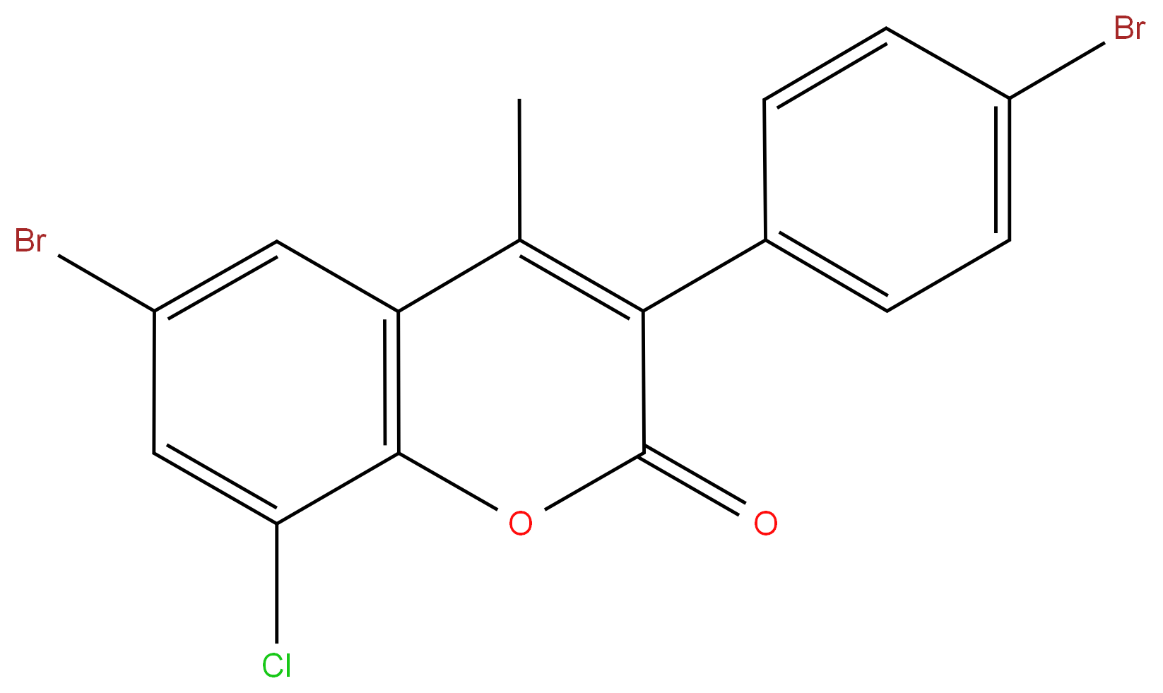 6-Bromo-3(4’-bromophenyl)-8-chloro-4-methyl-coumarin 98%