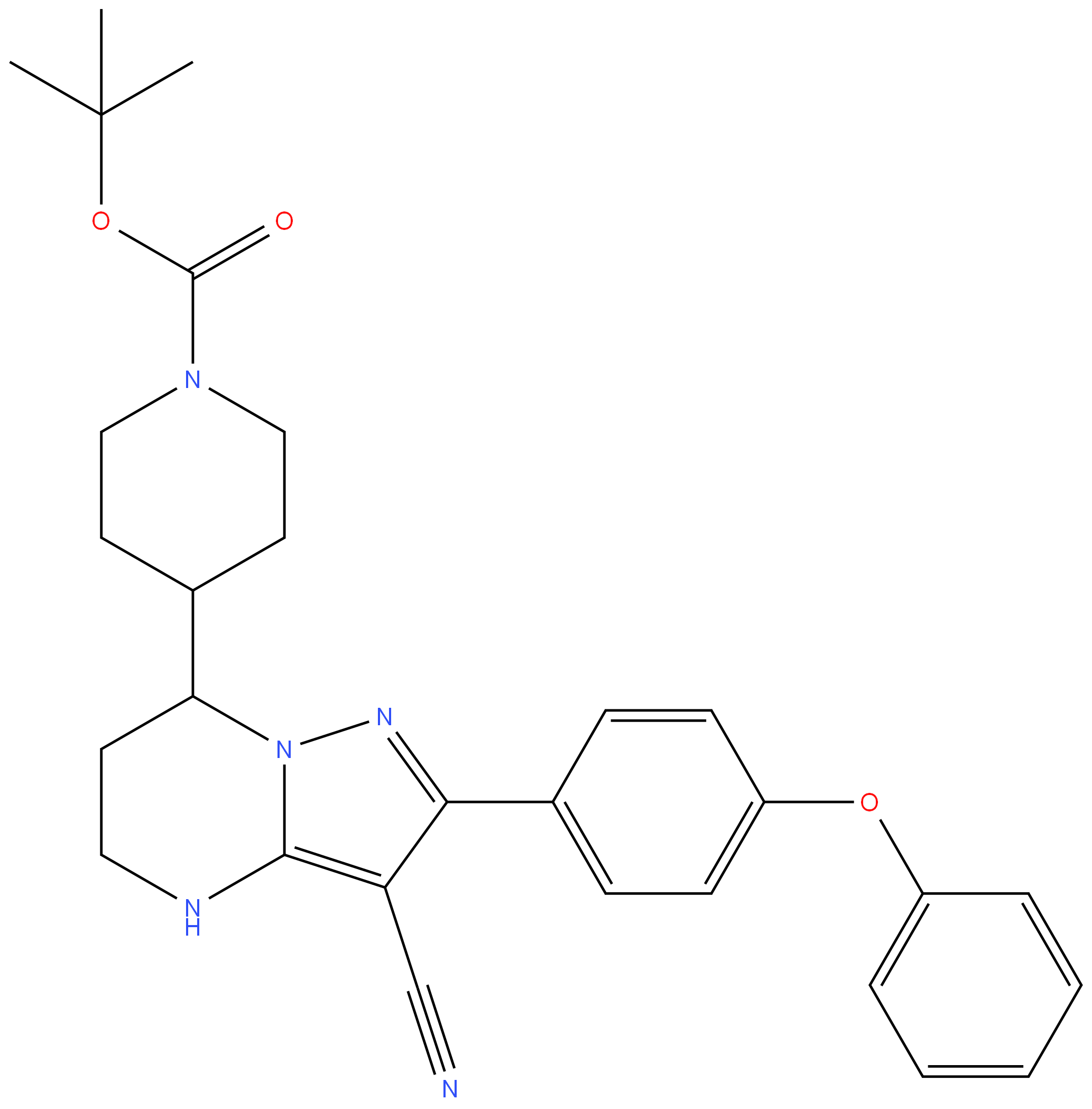 tert-butyl 4-(3-cyano-2-(4-phenoxyphenyl)-4,5,6,7-tetrahydropyrazolo[1,5-a]pyrimidin-7-yl)piperidine-1-carboxylate; Zanubrutinib impurity-16 2190506-56-8 98%