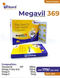 Flaxseed Oil U.S.P. 500mg (Omega 3 Fatty Acid 250mg + Omega 6 60mg + Omega 9 75mg ) Softgel Capsules