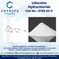 LIDOCAINE HCl IP/USP/BP/EP (CAS No : 6108-05-0)
