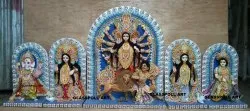 Glasspoll Art Multicolor Fiberglass Small 5 Chala Durga Idol