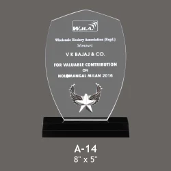 Printed Acrylic,Wood A14 Shield Shape Acrylic Trophy, For Promotional Gift And Awards, Packaging Type: Gift Box
