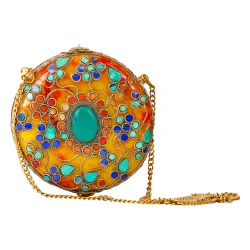 Party Shoulder bag NM 1161 Resin Purse With Filigree Work Purse, Size: 12x12x6 cm