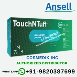 Ansell Touchntuff 92-605 Nitrile Gloves Long-Cuffed Disposable Gloves