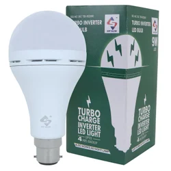 9W Rechargeable Turbo Led Bulb, Battery Type: Lithium Ion, Capacity: 2200 mah