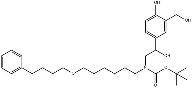 tert-butyl 2-hydroxy-2-(4-hydroxy-3-(hydroxyMethyl)phenyl)ethyl(6-(4-phenylbutoxy)hexyl)carbaMate Structural