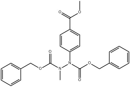 dibenzyl 1-(4-(Methoxycarbonyl)phenyl)-2-Methylhydrazine-1,2-dicarboxylate Structural