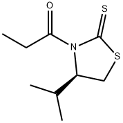 R- 4-(1-Methylethyl)-3-(1-oxopropyl)-2-Thiazolidinethione Structural