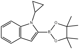 1-cyclopropyl-2-(4,4,5,5-tetraMethyl-1,3,2-dioxaborolan-2-yl)-1H-indole Structural