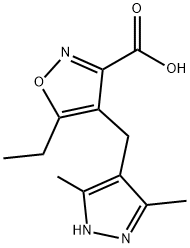 4-[(3,5-Dimethyl-1H-pyrazol-4-yl)methyl]-5-ethylisoxazole-3-carboxylic acid