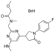 N-{4-[1-(4-Fluoro-phenyl)-5-oxo-pyrrolidin-3-yl]-6-methylamino-pyrimidin-2-ylmethyl}-2-methoxy-N- Structural