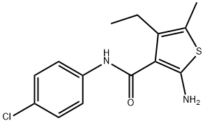 2-AMINO-N-(4-CHLOROPHENYL)-4-ETHYL-5-METHYLTHIOPHENE-3-CARBOXAMIDE Structural