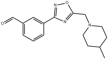 3-{5-[(4-methylpiperidin-1-yl)methyl]-1,2,4-oxadiazol-3-yl}benzaldehyde