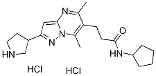 N-Cyclopentyl-3-(5,7-dimethyl-2-pyrrolidin-3-yl-pyrazolo[1,5-a]pyrimidin-6-yl)-propionamide dihyd Structural