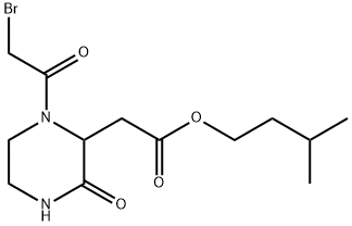Isopentyl 2-[1-(2-bromoacetyl)-3-oxo-2-piperazinyl]acetate Structural