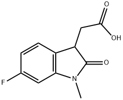 (6-Fluoro-1-methyl-2-oxo-2,3-dihydro-1H-indol-3-yl)acetic acid Structural