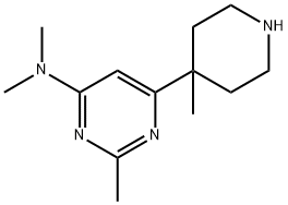 Dimethyl-[2-methyl-6-(4-methyl-piperidin-4-yl)-pyrimidin-4-yl]-amine Structural