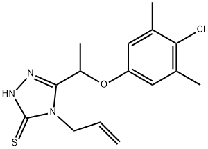 4-Allyl-5-[1-(4-chloro-3,5-dimethylphenoxy)ethyl]-4H-1,2,4-triazole-3-thiol Structural