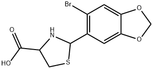 2-(6-Bromo-1,3-benzodioxol-5-yl)-1,3-thiazolidine-4-carboxylic acid Structural