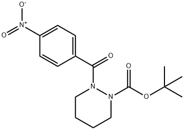 tert-butyl 2-(4-nitrobenzoyl)tetrahydro-1(2H)-pyridazinecarboxylate Structural
