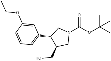 tert-butyl (3R,4S)-3-(3-ethoxyphenyl)-4-(hydroxymethyl)pyrrolidine-1-carboxylate Structural