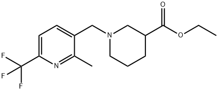 Ethyl 1-{[2-methyl-6-(trifluoromethyl)pyridin-3-yl]methyl}piperidine-3-carboxylate Structural