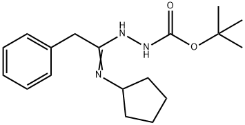 N'-[1-Cyclopentylamino-2-phenylethylidene]-hydrazinecarboxylic acid tert-butyl ester Structural