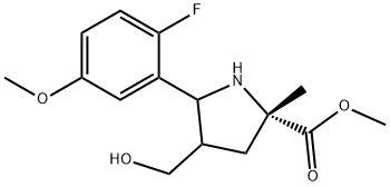 Methyl 5-(2-fluoro-5-methoxyphenyl)-4-(hydroxymethyl)-2-methylpyrrolidine-2-carbo