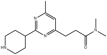 N,N-Dimethyl-3-(6-methyl-2-piperidin-4-yl-pyrimidin-4-yl)-propionamide Structural