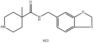 N-(1,3-Benzodioxol-5-ylmethyl)-4-methylpiperidine-4-carboxamide hydrochloride Structural