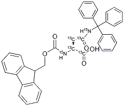 Fmoc-Asn(Trt)-OH-13C4,  15N2 Structural