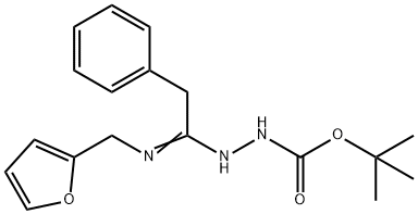 N'-[1-[(Furan-2-ylmethyl)amino]2-phenylethylidene] hydrazinecarboxylic acid tert-butyl ester Structural