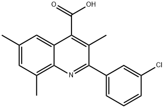 2-(3-CHLOROPHENYL)-3,6,8-TRIMETHYLQUINOLINE-4-CARBOXYLIC ACID Structural