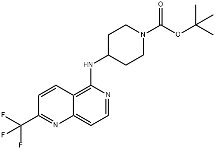 tert-Butyl 4-(2-(trifluoromethyl)-1,6-naphthyridin-5-ylamino)piperidine-1-carboxy Structural