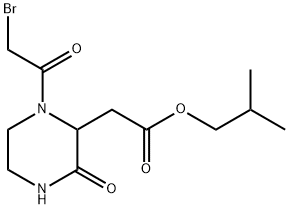 Isobutyl 2-[1-(2-bromoacetyl)-3-oxo-2-piperazinyl]acetate Structural