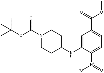 tert-Butyl 4-{[5-(methoxycarbonyl)-2-nitrophenyl] amino}piperidine-1-carboxylate Structural