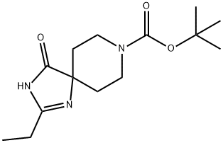tert-Butyl 2-ethyl-4-oxo-1,3,8-triazaspiro[4.5]dec-1-ene-8-carboxylate Structural