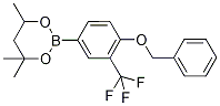 2-(4-(Benzyloxy)-3-(trifluoromethyl)phenyl)-4,4,6-trimethyl-1,3,2-dioxaborinane Structural