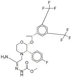 2-(R)-[1-(R)-(3,5-Bis(trifluoromethyl)phenyl)ethoxy]-3-(S)-fluorophenyl-4-[(2-N-methoxycarbonyl)acetamidrazono]morpholine-13C2,D2